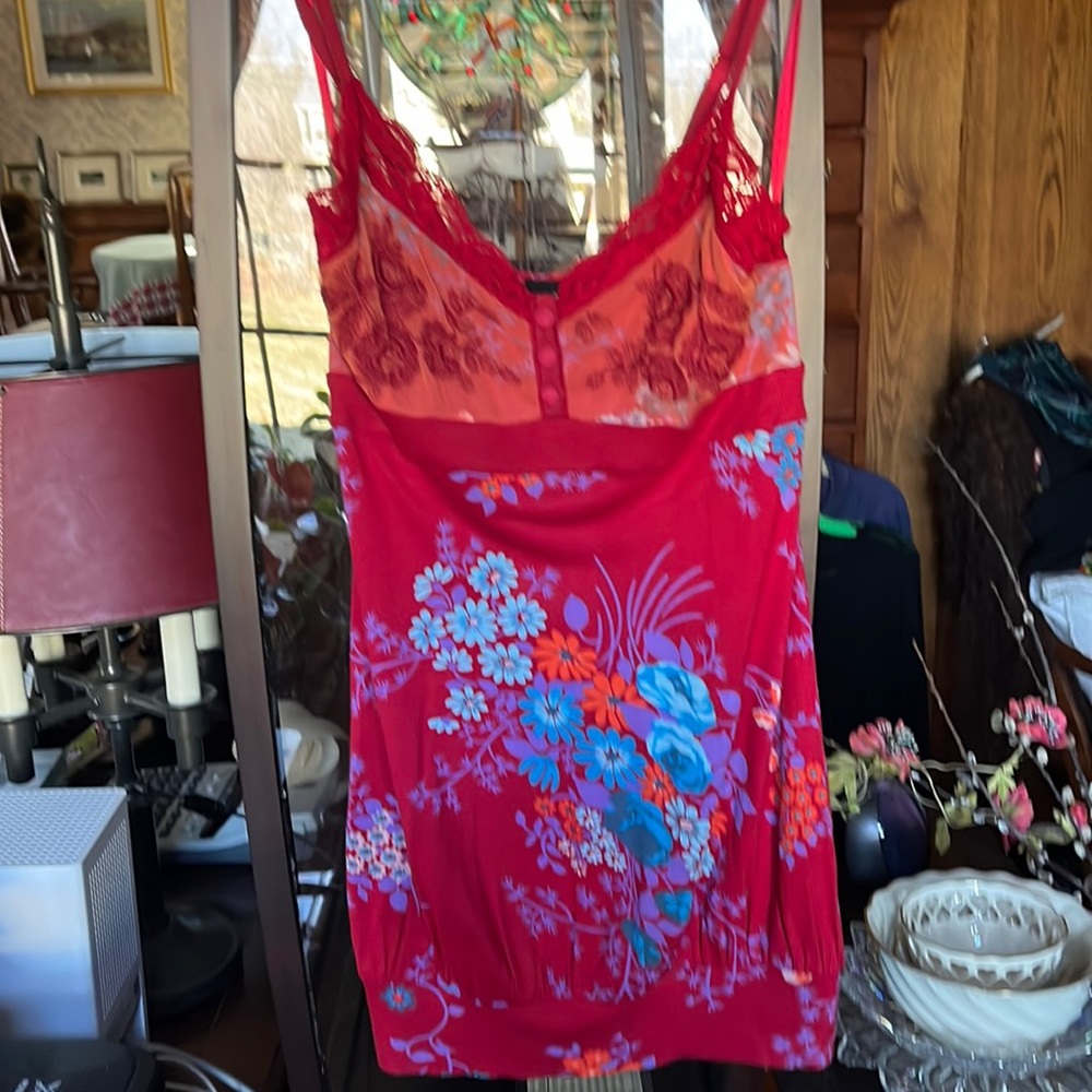 Free people vibrant red top